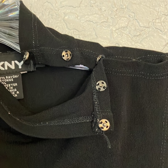 Vintage designer long black sleeveless mock turtleneck slinky sheath dress - Picture 3 of 5